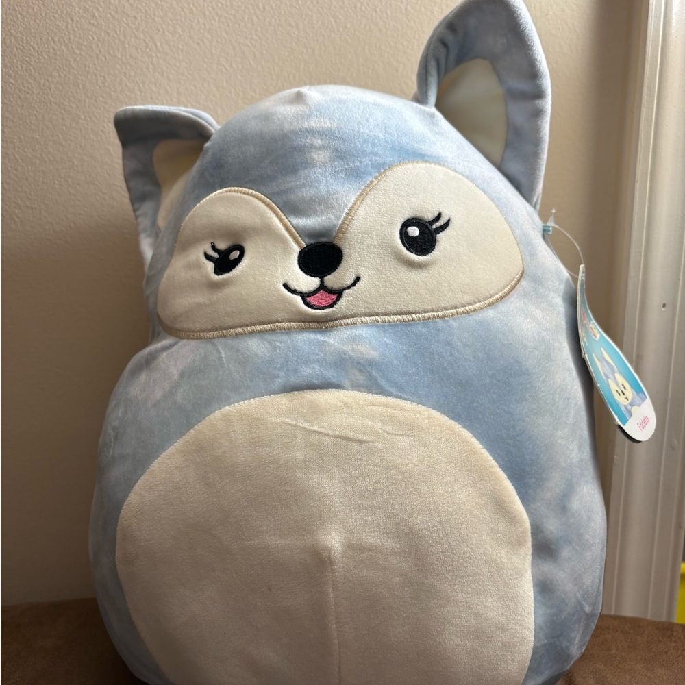 Squishmallows Blue and Cream Foldette Fox Plush